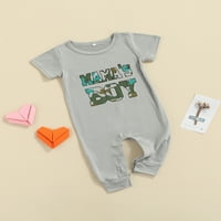 Reguiskids 0-18 месеца новородено готино бебе момче надписи ромпер с къс ръкав буквен кръг врат дълги панталони бутони за боди детски дрехи