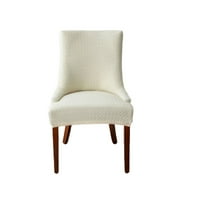 Жаккард разтегателен стол Шлапколд екологични материали, лесни за грижа за покритие за хол трапезария Кремовно-бяла Т-образна малка корица за кресло