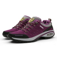 Tenmi дамски трекинг обувки Неплъзгащи се атлетични обувки Air Cushion Theakers Low Top Trainers Женски дантела на платформата ежедневна маратонка лилаво с облицовани 5