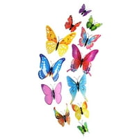 AIMIYA Комплект стена пеперуди стикери 3d няма марка, оставена подвижно животно страхотна лепкавост Разкрасяване на дома с пяна за лепило различни форми пеперуди декали за домашни неща