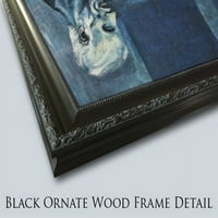 Сигнализиране на основната команда Black Ornate Wood Framed Canvas Art от Remington, Frederic
