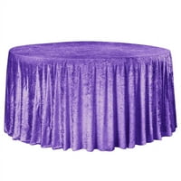 Velvet покривка 120 Покритие на кръгла маса - лилаво за сватбен прием, парти, банкет, булчински душ и събитие