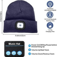 Мортик Bluetooth шапка от шапка с лека, унизирана LED капачка със слушалки вградени стерео високоговорители и микрофон, коледен подарък за мъже жени татко