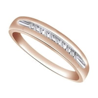 Кръгло изрязано бяло естествено диамантен мъжки лентов пръстен в 10K розов златен пръстен размер-4