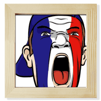 Франс флаг грим за лице на лице screang cap квадратна рамка за картина стена настолни дисплей