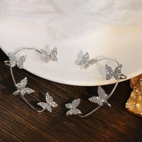 Kiplyki на едро жени модни диамантени обеци с пеперуди без пробити ушилни клипци 1pair