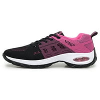 Wazshop жени обучители спортни пешеходни обувки клин маратонки комфорт платформа атлетична обувка дамски дантела леко черно лилаво 7.5