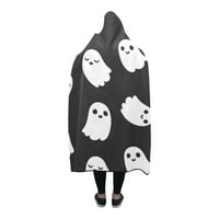 Одеялото с качулка очарователни анимационни призраци Pilling Polar Rleece Носимо одеяло за хвърляне на одеяло